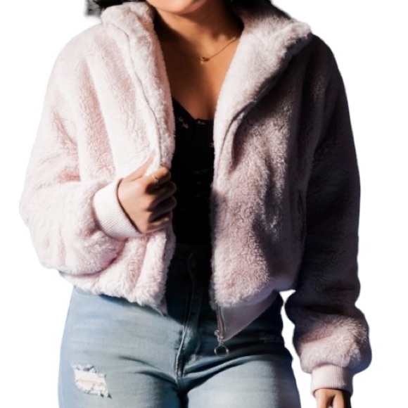 Jackets & Blazers - Pink Furry Jacket